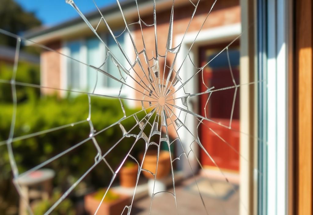 Broken house window in Bronte requiring emergency glass repair